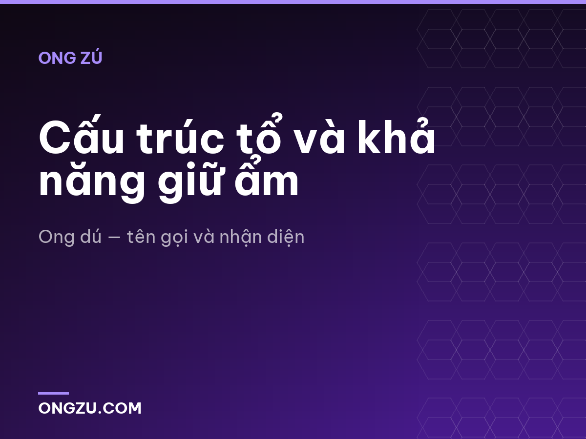 Cấu trúc tổ và khả năng giữ ẩm