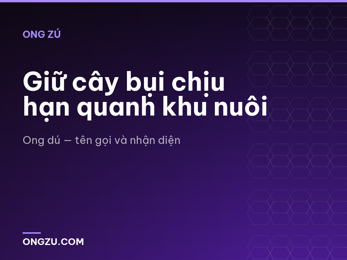 Giữ cây bụi chịu hạn quanh khu nuôi