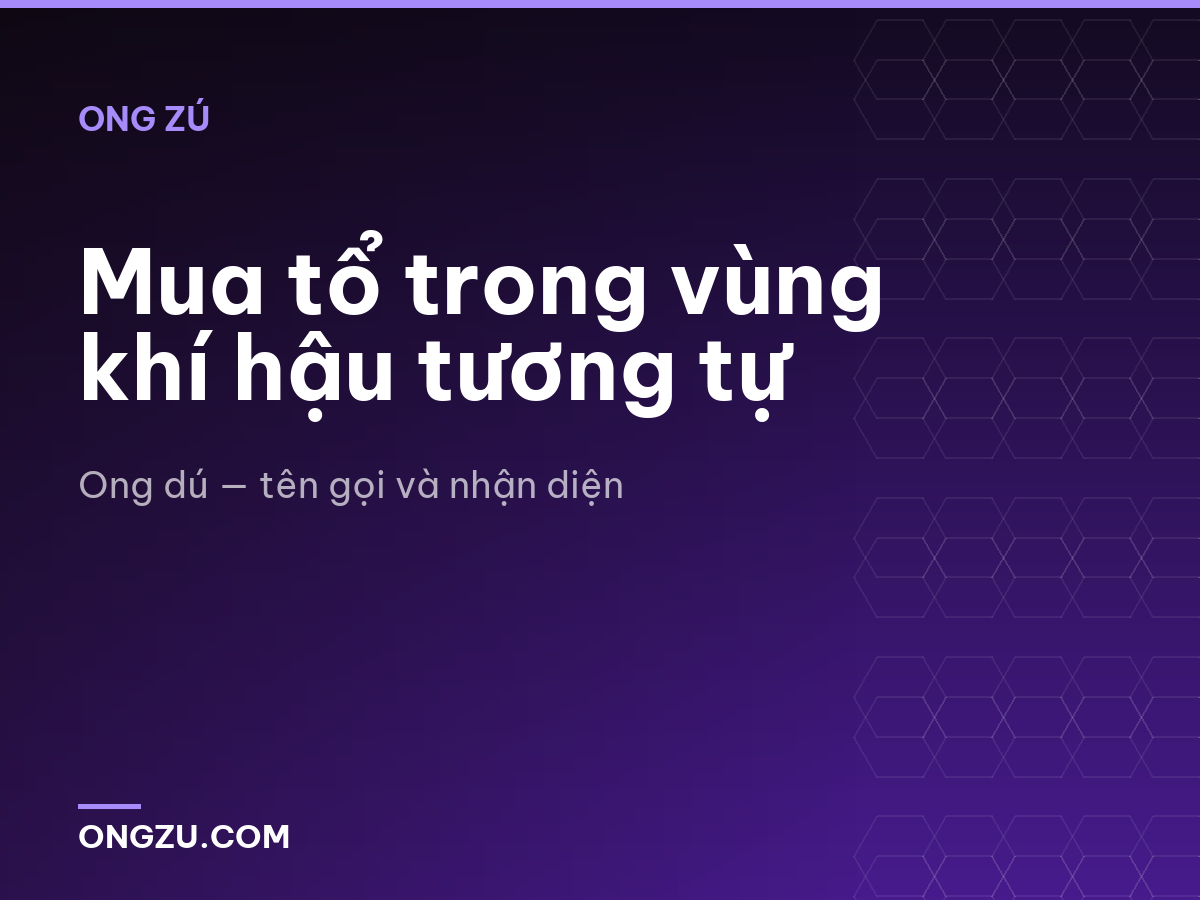 Mua tổ trong vùng khí hậu tương tự